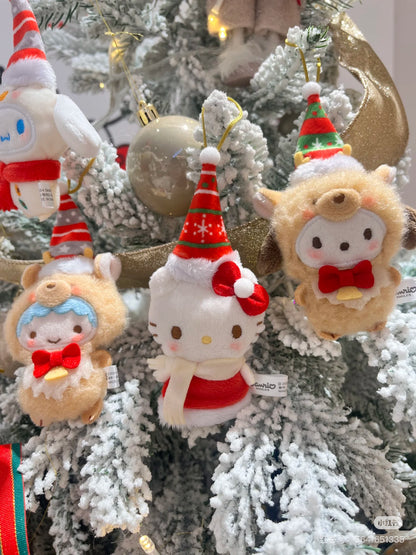 Sanrio三丽鸥｜Secret Mascot Brooch - Christmas 2024 Blind Box圣诞限定毛绒玩偶挂件胸针盲盒/全8种｜1枚入