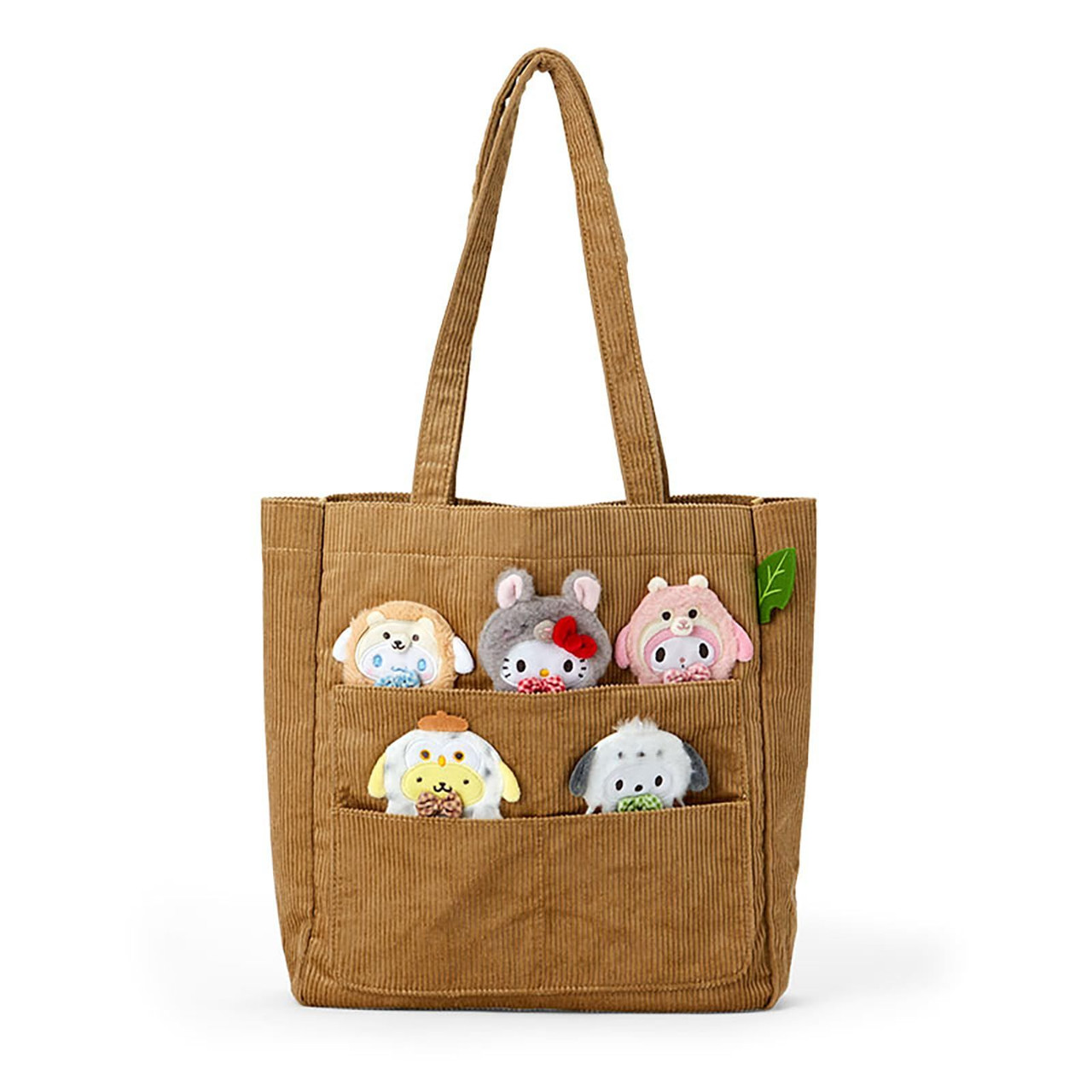 Sanrio三丽鸥｜Tote Bag/Forest Small Animals秋日森林小动物系列条纹灯芯绒托特包/单肩包｜约31×9×32cm