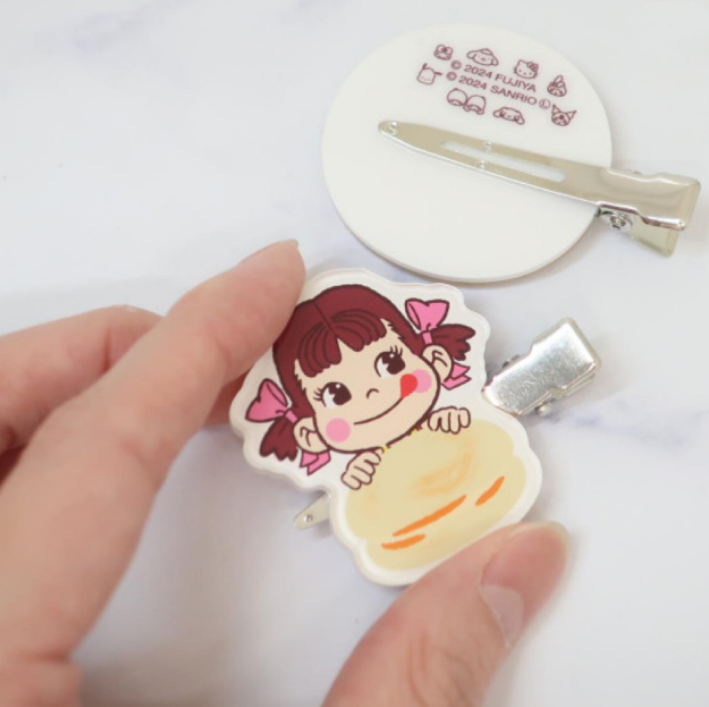 Sanrio三丽鸥｜HASEPRO Sanrio Macaron Hair Clip Peko-chan可爱角色马卡龙亚克力发夹/刘海夹/1对｜约40×40×3mm