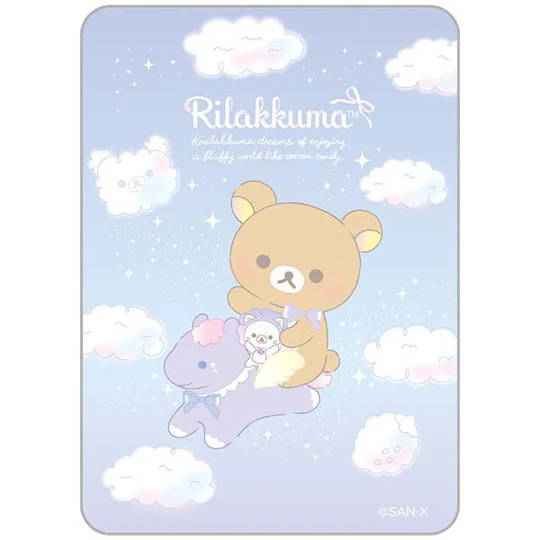 Rilakkuma轻松熊｜ Fluffy Photo Keychain Key Holder Sky Cotton Candy San-X天空白云棉花糖系列毛绒卡套｜约H130×W90×D15mm