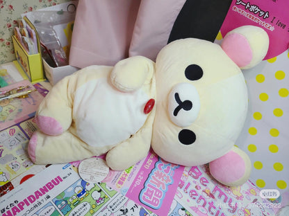 Rilakkuma轻松熊｜San-X Plush Doll Rilakkuma Korilakkuma-Size L超好抱大号小白熊毛绒玩偶/公仔｜约450x350x160mm