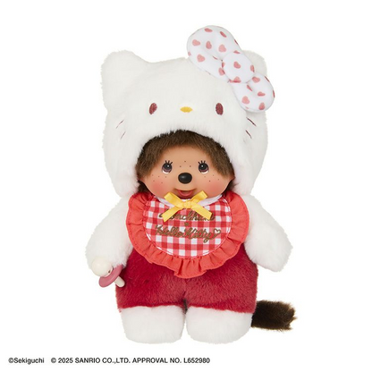 Monchhichi｜Monchhichi x Hello Kitty Plush S Hello Kitty｜H20 x W12 x D10cm approx.