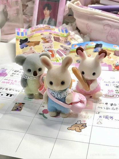 SylvanianFamilies森贝儿家族｜Milk Rabbit Baby牛奶兔宝宝植绒站宝套装/玩具/过家家5413