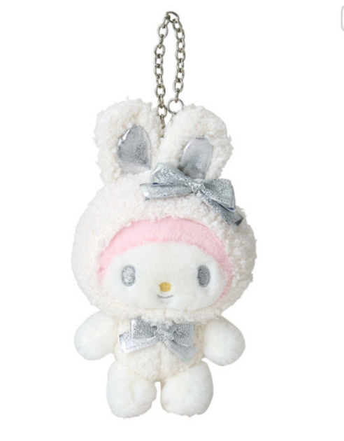 Sanrio三丽鸥｜Mascot Charm / Fluffy Snow Rabbit冬日毛茸茸银白初雪小兔系列可爱角色玩偶挂件/包挂｜约10×4×16.5cm