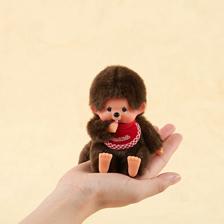 Monchhichi｜Premium Standard Plush SS Brown Boy Sitting｜14cm x 9cm x 7cm approx.