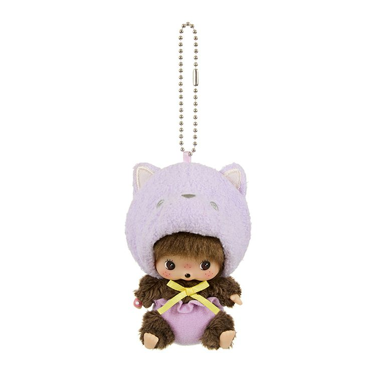 Monchhichi｜nimal Babychic SS Big Face Mascot Holder /Plush Keychain｜H10.5 x W6.5 x D7cm approx.