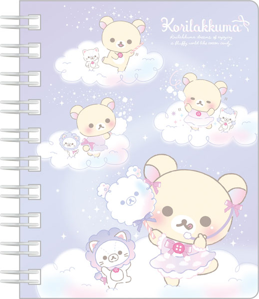 Rilakkuma轻松熊｜ Korilakkuma Osora no Kururin Wataame SP Memo天空白云棉花糖系列双环笔记本/手账本｜约100 x 80mm/120页