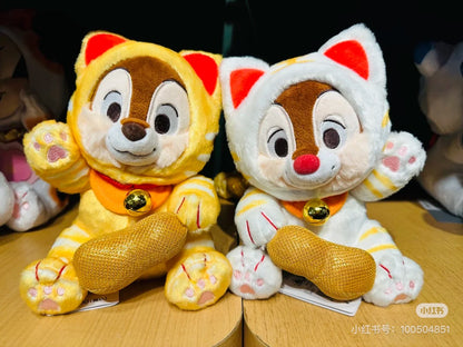 Disney｜New Year Collection Plush Toy-Lucky Cat Figure新年招财猫系列奇奇蒂蒂坐姿毛绒玩偶/公仔/可脱帽｜約 高さ19.5×幅15×奥行き15.5(cm)