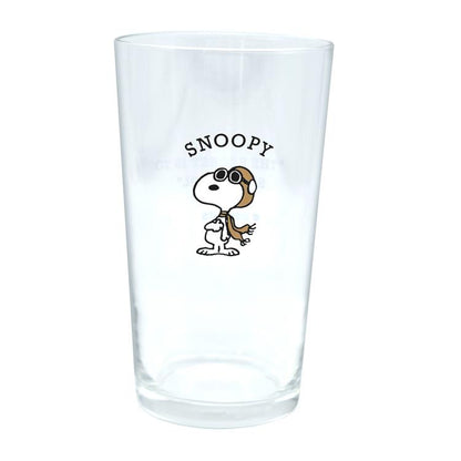 Snoopy｜Flying Ace限定玻璃饮料杯/正面图案反面字/飞行员｜305ml