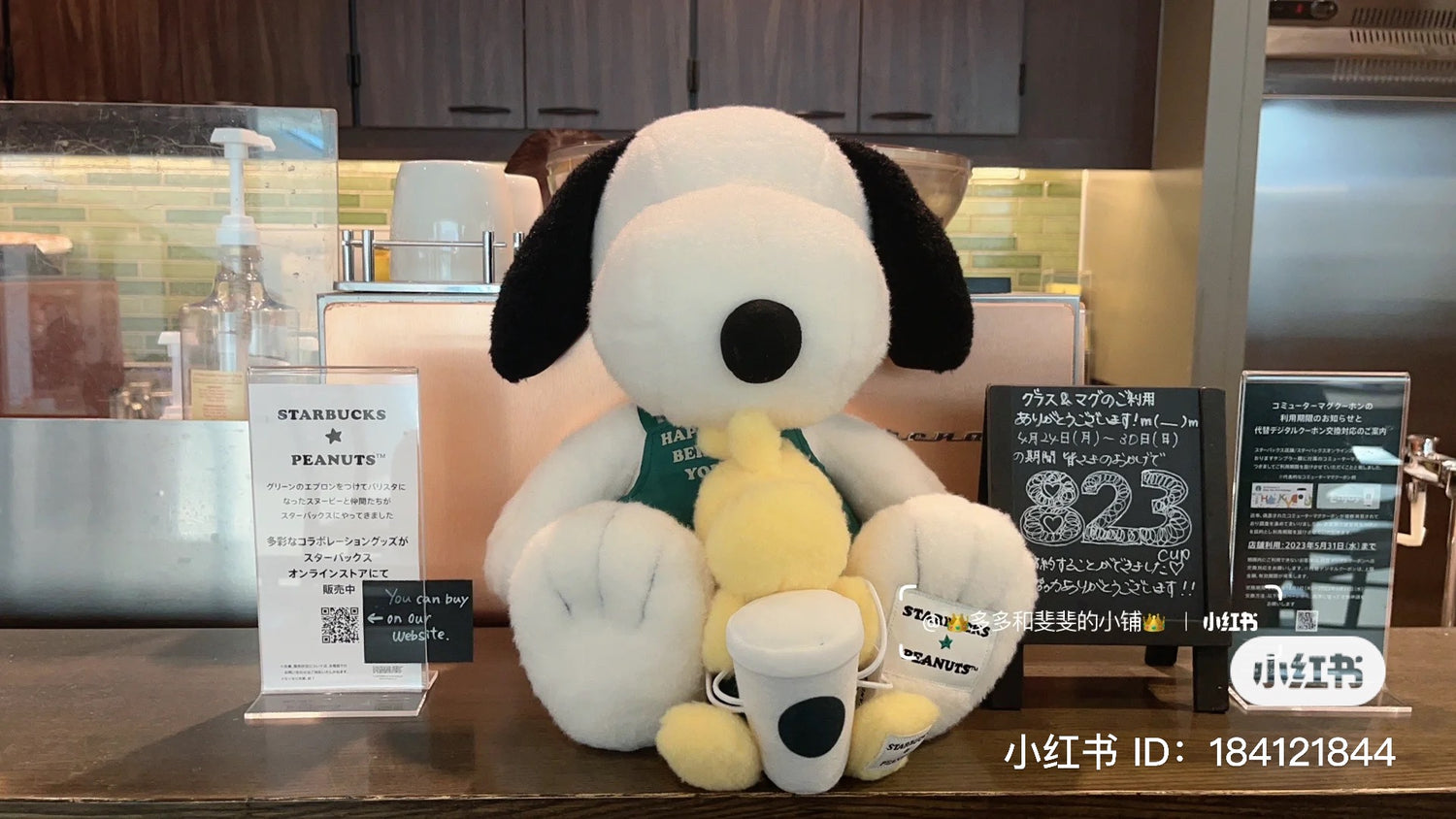 Snoopy｜Starbucks星巴克联名2023限定大只巨茸茸史努比公仔/云朵手感｜高さ約33cm×横幅約28cm×奥行約21cm