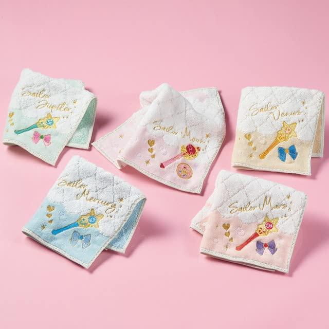 Sailor moon｜美战30周年限定抗菌防臭刺绣小方巾/茸茸的部分超柔软/水冰月/月野兔/仙女棒｜約250×250mm