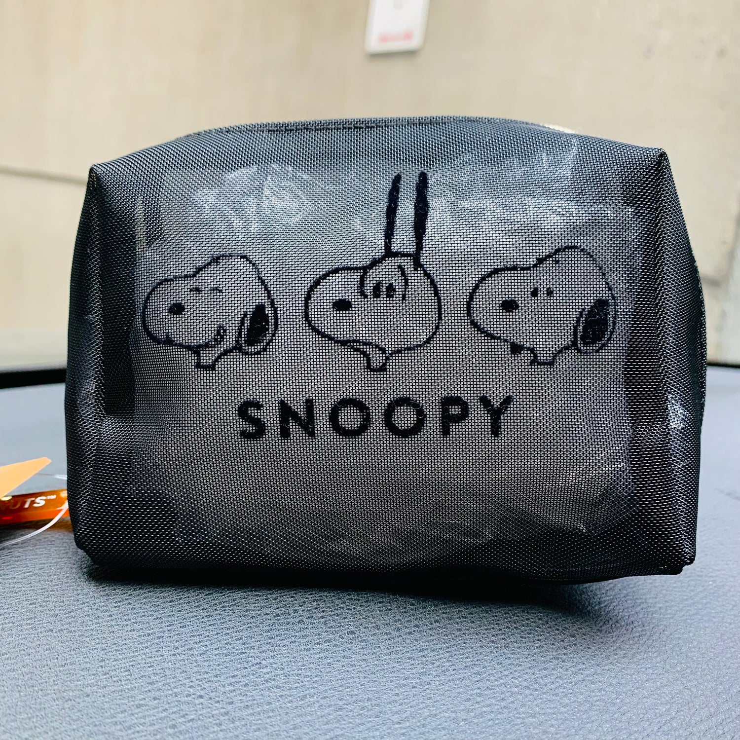 Snoopy｜半透明网纱刺绣化妆包/收纳包｜ 约 H115 x W165 x D80mm