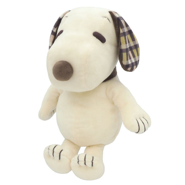 Snoopy｜usj大阪环球影城新格纹系列超柔软公仔式笔袋｜約W20cm×H29cm×D19.5cm