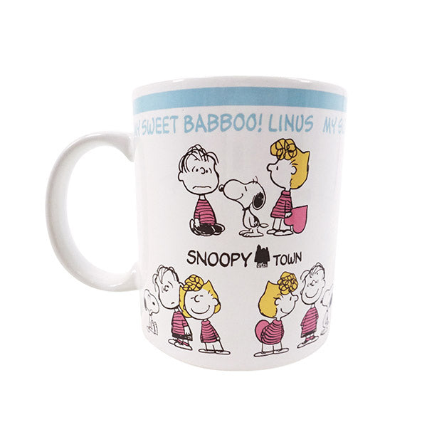 Snoopy｜奶蓝爱心My Sweet Babboo linus限定日本制马克杯/正反都很可爱｜約W7.8cm×H9cm