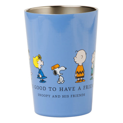 Snoopy｜plaza 蓝色Good Friend限定保温桌面杯/也可做保温保冷杯套｜約 W9×H13×D9cm