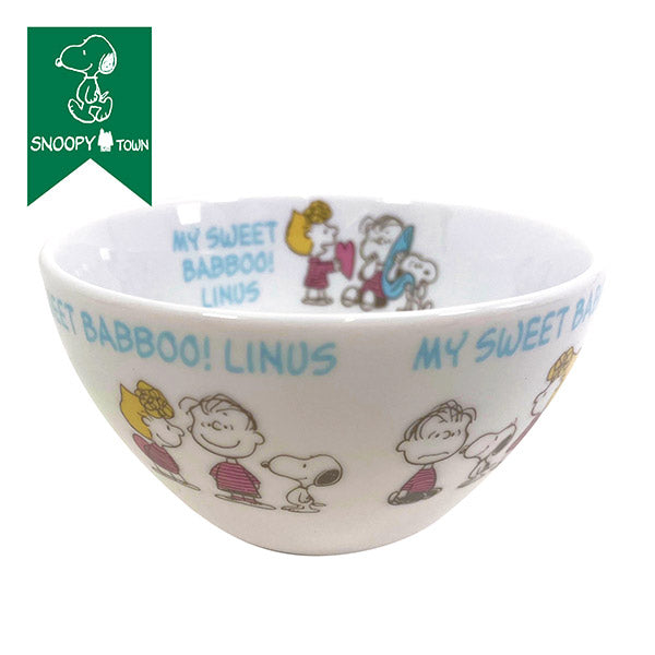 Snoopy｜奶蓝爱心My Sweet Babboo linus限定日本制陶瓷碗/正反都很可爱｜约約W11.9cm×H6.7cm