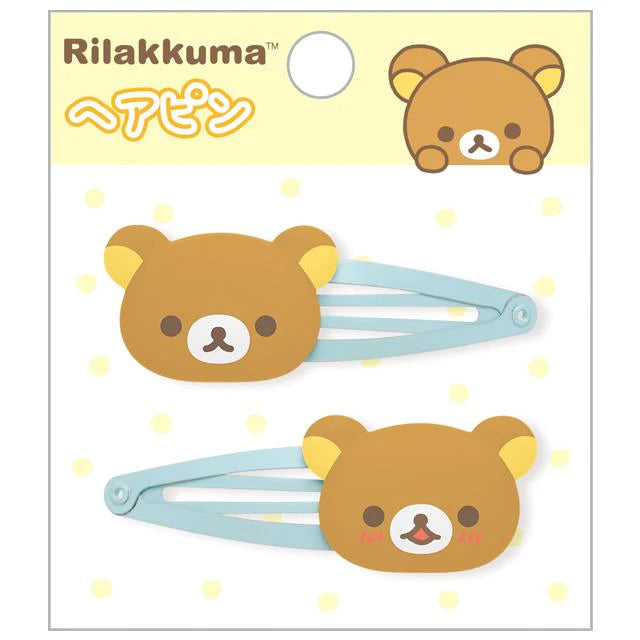 Rilakkuma轻松熊｜2枚不同表情可爱发夹｜约80×70mm